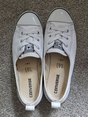 Converse Chuck Taylor All Star Ballet Slip On White Leather Sneakers